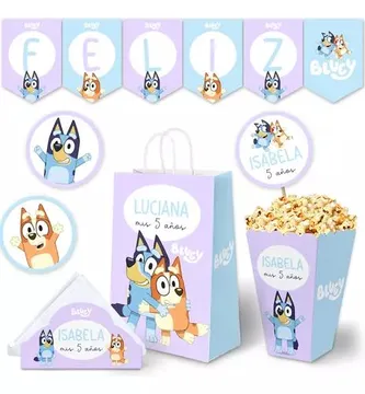 Kit imprimible Bluey pastel